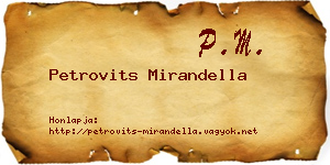Petrovits Mirandella névjegykártya